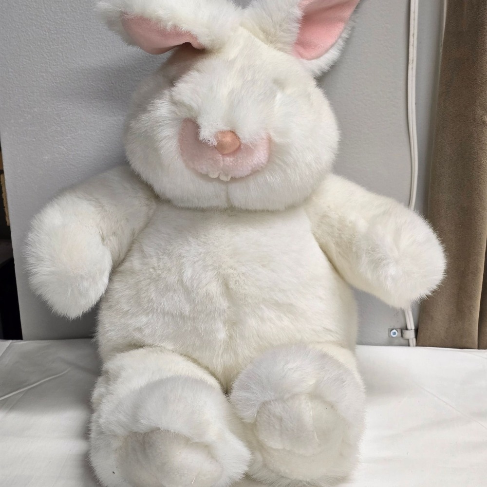 GUND 1992 Plush Bunny Rabbit Large 21in White Cuddly Stuffed Animal‎ Soft Toy